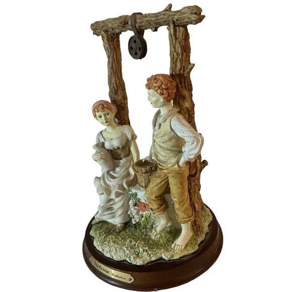 Authentic Victoria Collection 10" Couple at Water Well Figures Sculpture - Picture 2 of 10